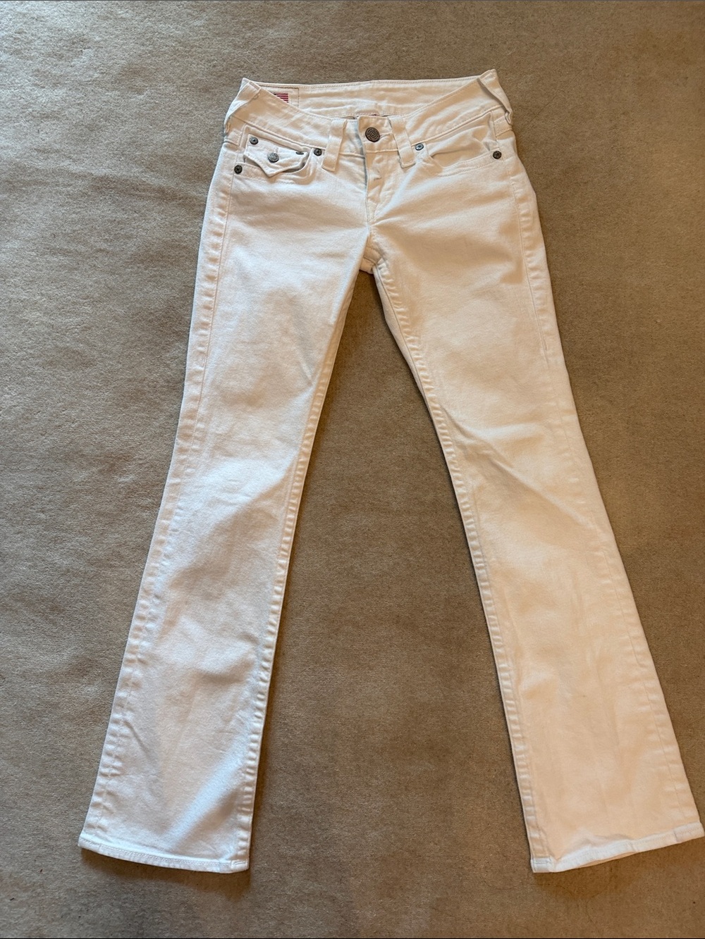 True Religion Becky Bootcut White Jeans 27